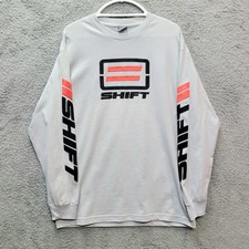 NEW Shift MX Motocross Racing Gray Shirt L Long Sleeve Fox Y2K VTG