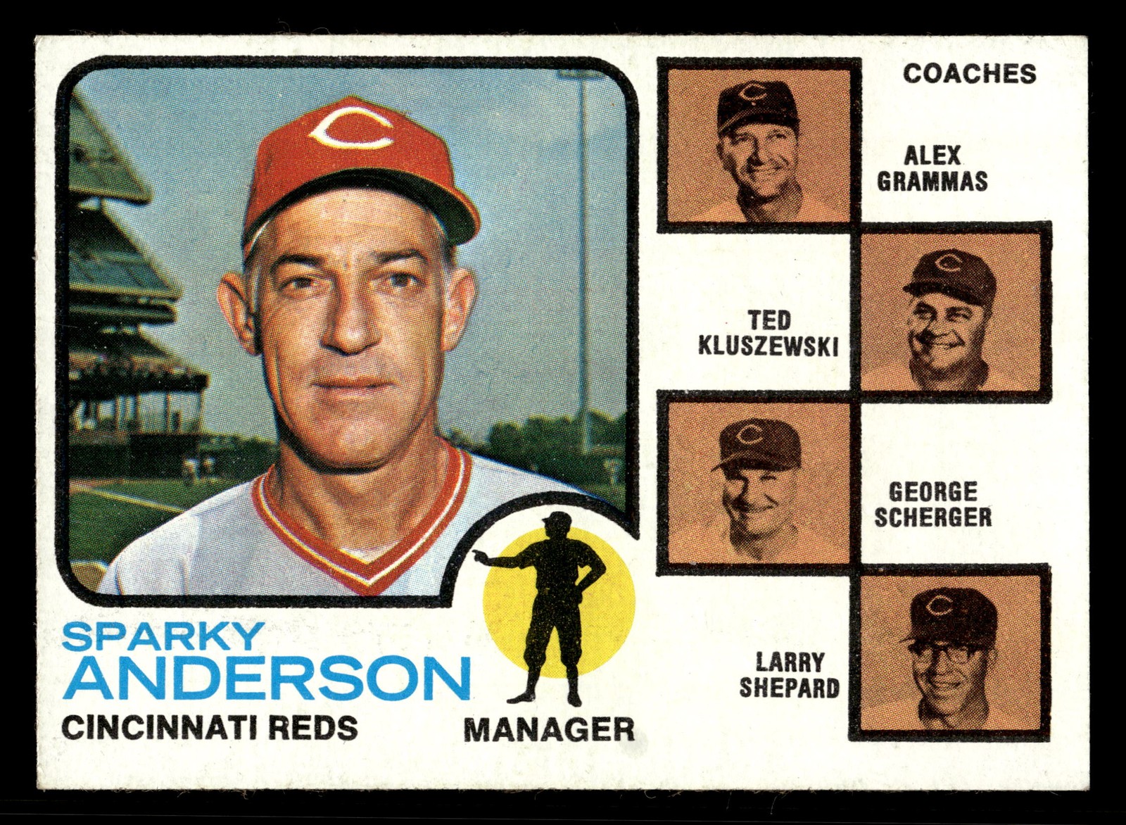 1973 Topps Reds Field Leaders (Sparky Anderson) #296 - Cincinnati Reds - EX