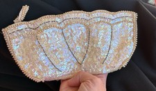Vintage La Regale Pearl Beaded Evening Clutch with Bugle Bead Scroll Design — listing 5