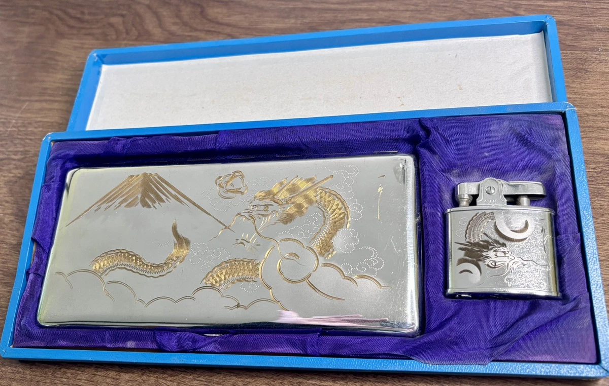 Japanese 1900-1940 Antique US Sterling Silver Cigarette & Vesta
