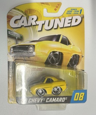 MGA Auto getunt 69 Chevy Camaro in gelb No 08 Diecast Metall Fahrzeug Car Serie 1