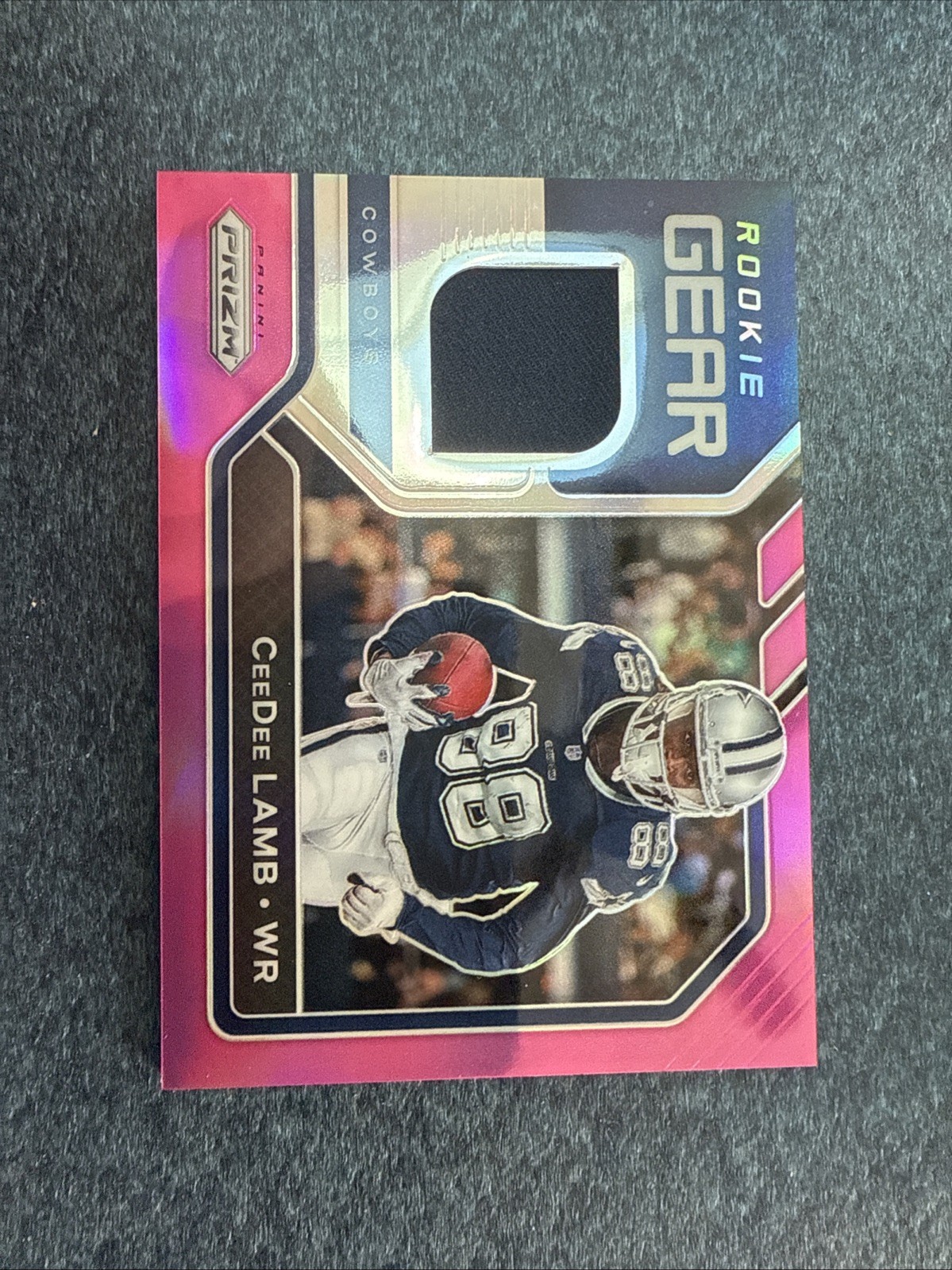 2020 Panini Pink Prizm Rookie Gear #7 CeeDee Lamb Dallas Cowboys Rookie Jersey