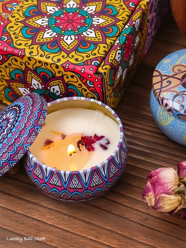 4pcs Scented Soy Candle Jars with Crystal Stones & Dried Flowers, Smokeless Home - Picture 10 of 24