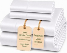 800 Thread Count Queen Sheet Set,100 Egyptian Cotton Sheets Queen Size Bed Set