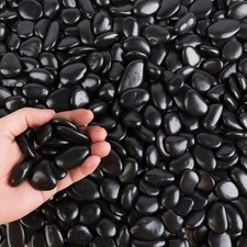 Black Pebbles for Plants 3lb Bulk Bag 0.5"- 1" Aquarium Gravel Decorative Pol...