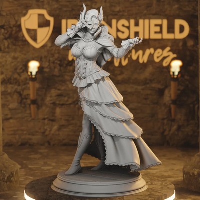 Carmine - Drow Masquerade Di D&D 3D Printed Resin Miniature Tabletop RPG Figure
