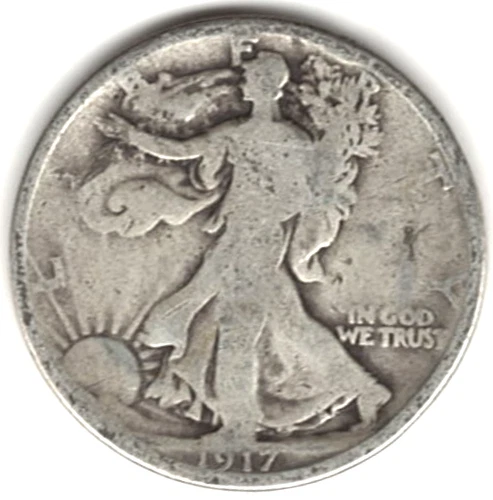 1917 Walking Liberty Half Dollar in GOOD condition ~ PLEASE SEE THE SCAN  ha 5