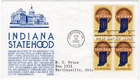1966 FDC 1308 Indiana Statehood Sesquicentennial, C. S. Anderson blue cachet