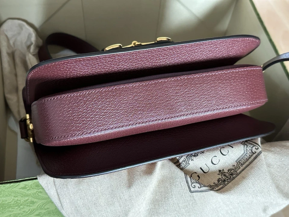 Gucci Horsebit 1955 Schultertasche in Bordeaux, 1x getragen, Wie NEU - Bild 3 von 4