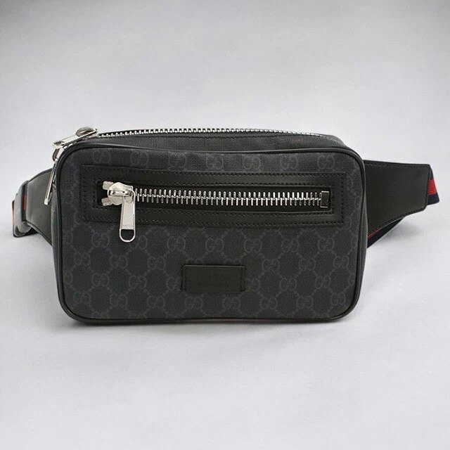 Gucci Body Bag Brand GUCCI GG Supreme Belt Bag 474293 Black Bag Used
