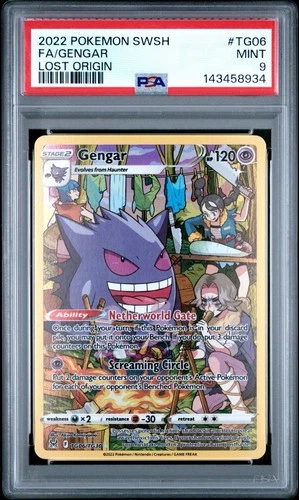 2022 POKEMON SWORD & SHIELD LOST ORIGIN #TG06 FULL ART/GENGAR PSA 9