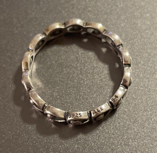 2 Pandora Sterling Silver Stackable Rings Size 54… - image 3