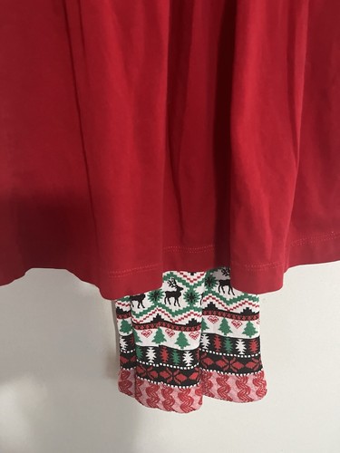 Christmas Outfit Girls Sz 7 Red Dress & Pants Casual School Green Holiday Church - Picture 2 of 8