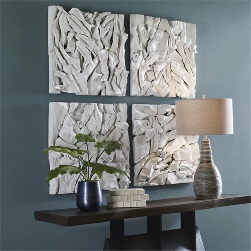 Uttermost Rio Coastal Teak Wood Wall Decor in White Washed Finish - Picture 3 of 8