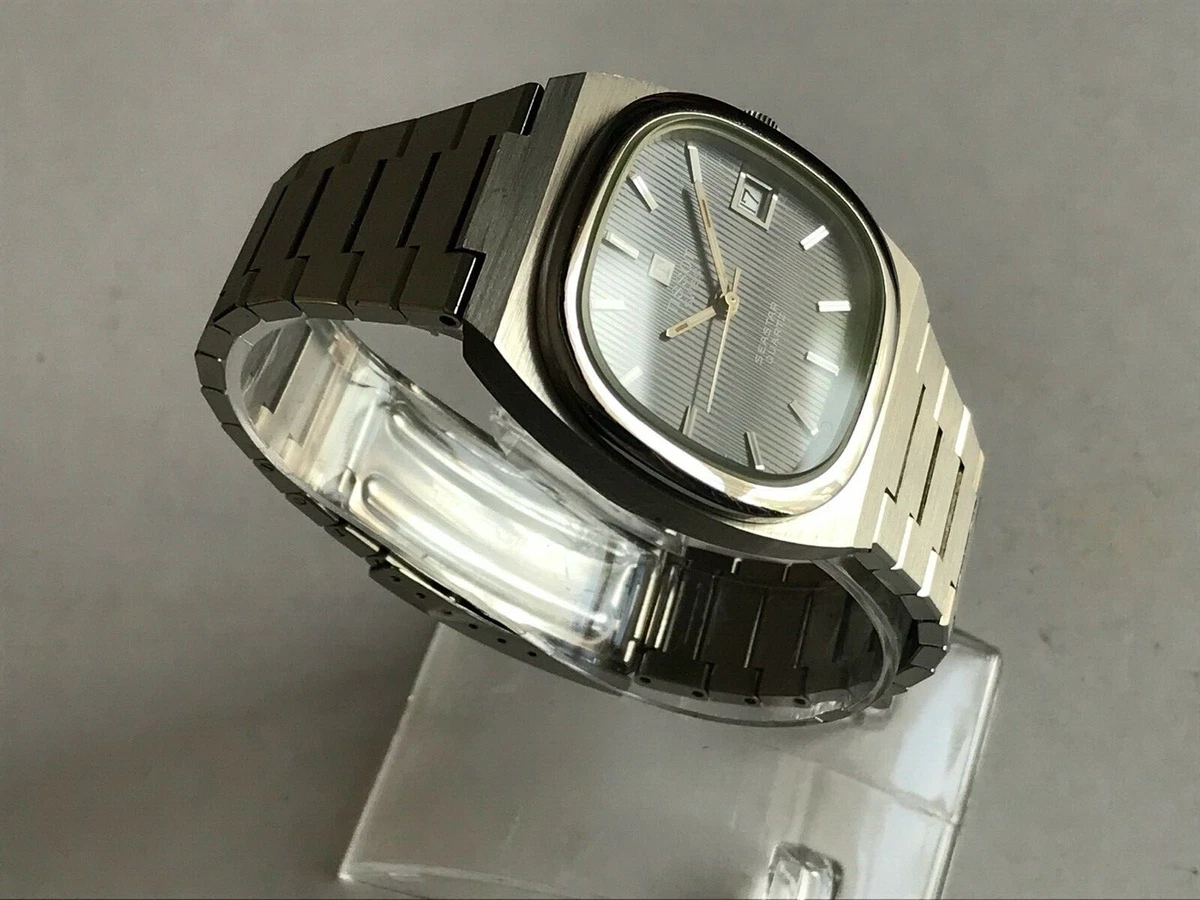 Vintage Tissot Seastar Steel Quartz Mens Watch On Steel Bracelet