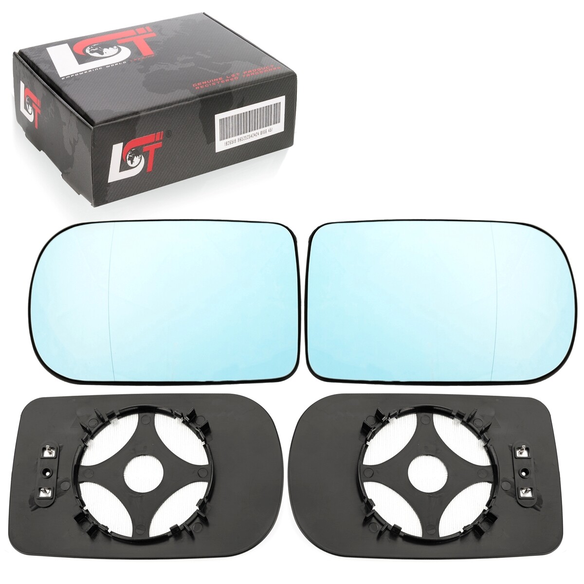 2X Heated Aspherical Side Mirrors Left Right Blue For BMW 3 Series E46 Touring