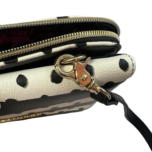 Betsey Johnson Polka Dot Black & Cream Multi Compartment Crossbody Bag - Picture 12 of 18