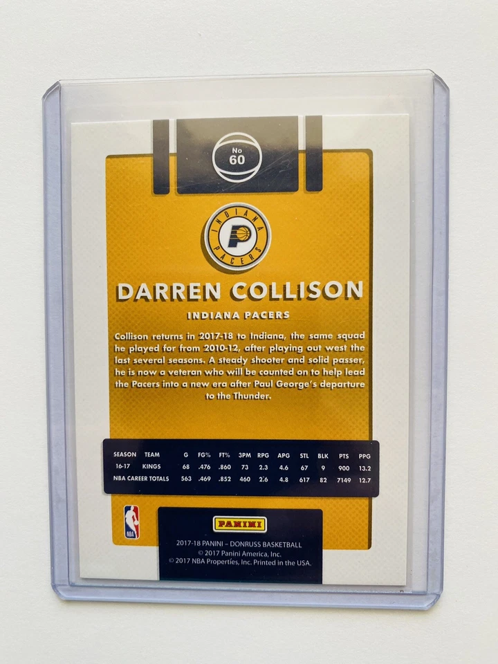 Donruss Darren Collison 2017-18/15 púrpura Foto 4 de 4