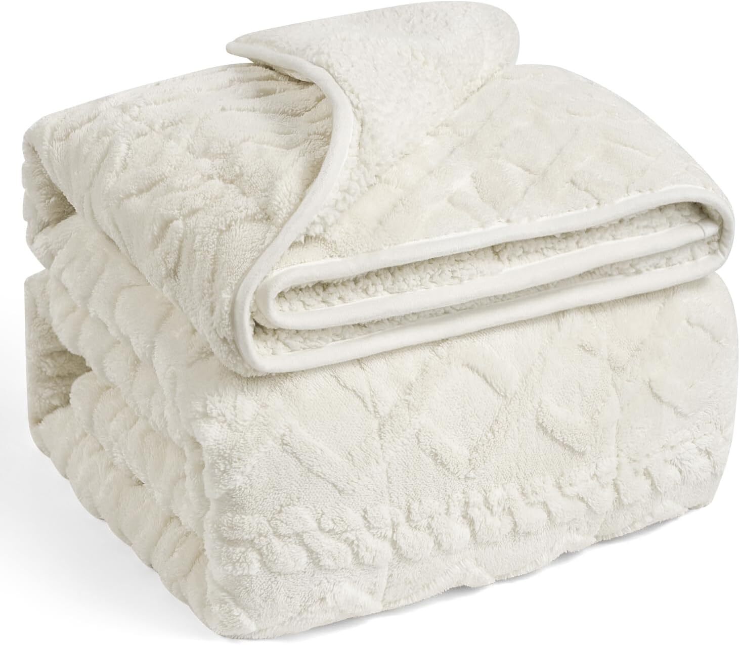 Wemore Weighted Blanket for Adults Twin Size 15 lbs,Cream White, 48 x 72 inches-image