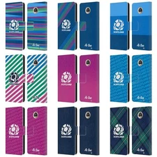 OFFICIAL SCOTLAND RUGBY GRAPHICS LEATHER BOOK WALLET CASE FOR MOTOROLA PHONES