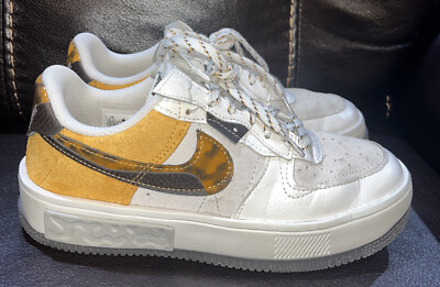 Nike Air Force 1 Fontanka Tortoise Shell Sail Yellow SZ 6.5 EUC!
