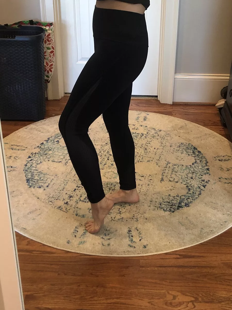 Lululemon Black Sheer Side Yoga Pants - Size 6