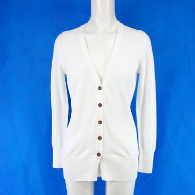 JOE TAFT Strickjacke Damen Jacke Cardigan 38 M Weiß Baumwolle Strick Np 139 Neu