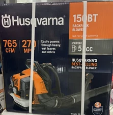 Husqvarna 150BT Backpack Gas Leaf Blower 51cc 2.15HP 765PCM /270mi/h - NEW