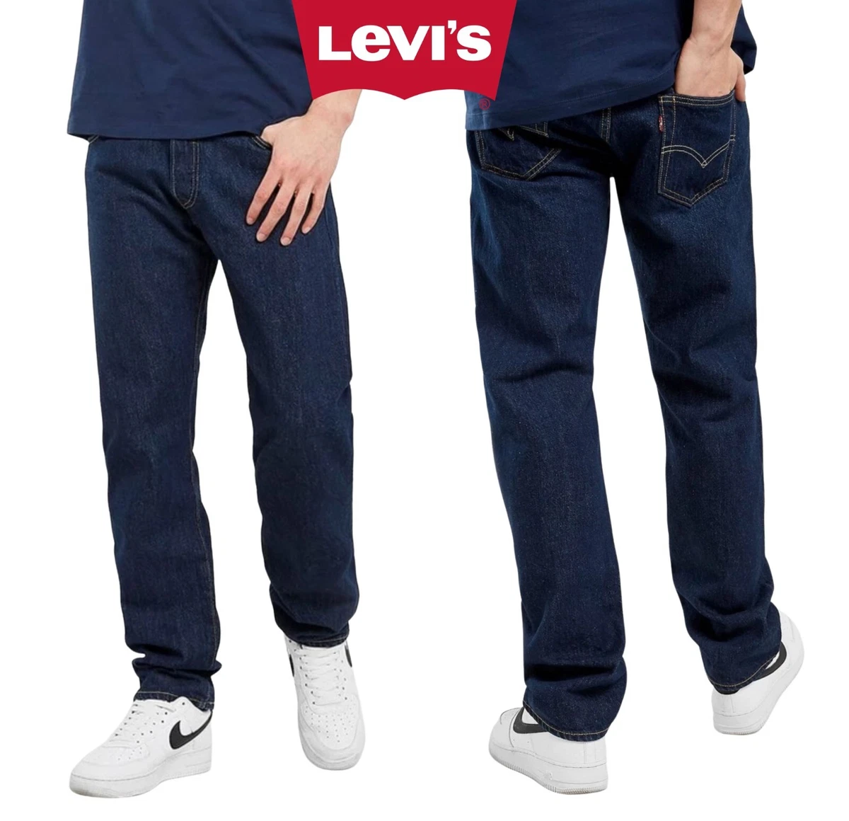 Levis 501 Original Regular Fit Mens Jeans - Onewash Blue - Jeans