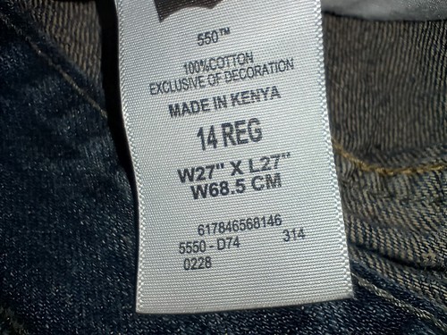 14 in boys size (or girls) TWO PAIRS of Levis 550 Jeans Relaxed fit 27x27 cotton - Picture 16 of 24