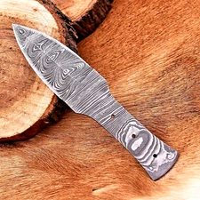 CUSTOM MADE HAND FORGED DAMASCUS STEEL BLANK BLADE THROWING BOOT KNIFE 2915