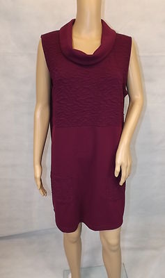   GINA LAURA   L ~ 44/46 ärmelloses Shirtkleid ~ Rollkragen ~ Kleid ~ beere 