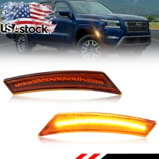 2PCS Amber Lens Full LED Front Side Marker Lights For 2022-up Nissan Frontier