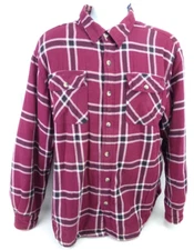 Wrangler Flannel Sherpa Lined Shirt XL Red Plaid Jacket Pockets Heavyweight