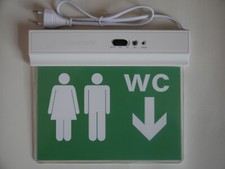 WC Leuchtschild Notbeleuchtung Schild LED Fluchtwegleuchte Notleuchte 