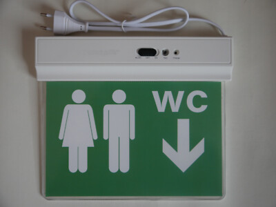 WC Leuchtschild Notbeleuchtung Schild LED Fluchtwegleuchte Notleuchte 