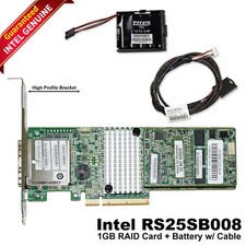 Intel RS25SB008 6Gb/s PCI-E SAS 1GB Controllers RAID Cards  Battery