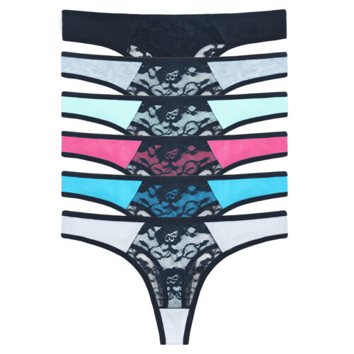 6er Set Damen Strings Panty Soft Baumwolle Tanga Hipster Slips Unterwäsche Hosen - Bild 33 von 37