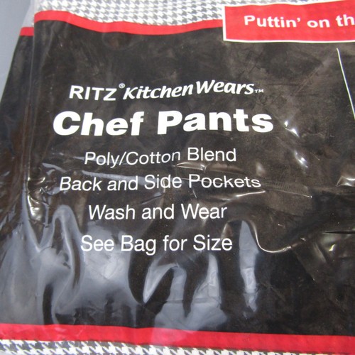 Ritz Houndstooth Check Baggy Chef Pants Size 3XL NEW Kitchen Wears Black & White - Imagen 4 de 6