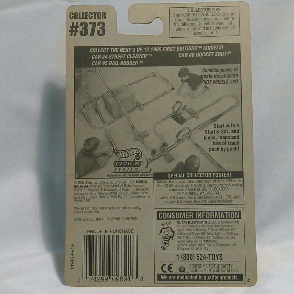 1996 Hot Wheels First Editions Yellow Street Clever #373 4/12 - Image 3 of 3