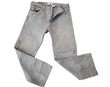 Vintage 90s Levis 501 Jeans Mens 32 x 30 Button Fly Gray Denim Straight