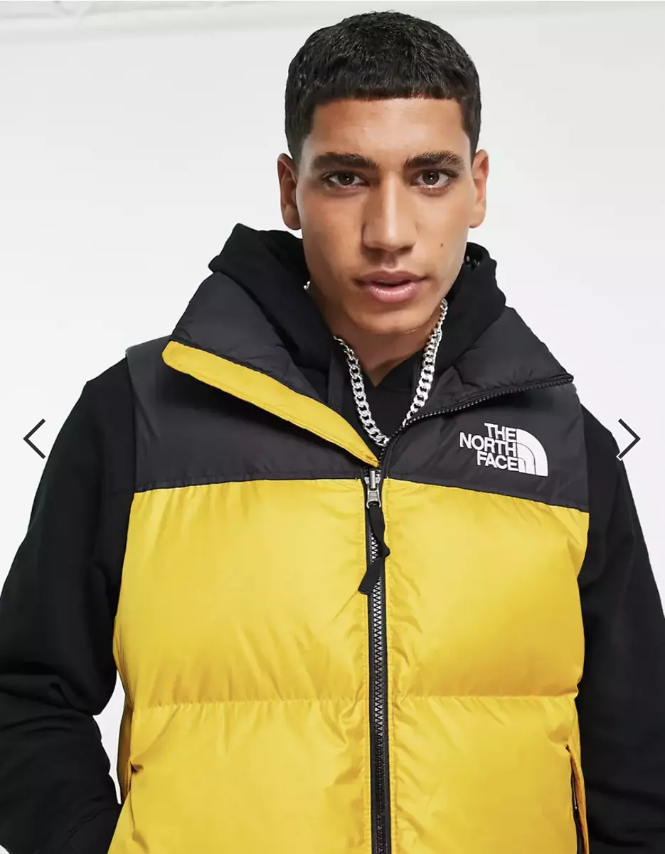 New The North Face Black Yellow 700 Down Filled Vest 1996 Retro size M ...