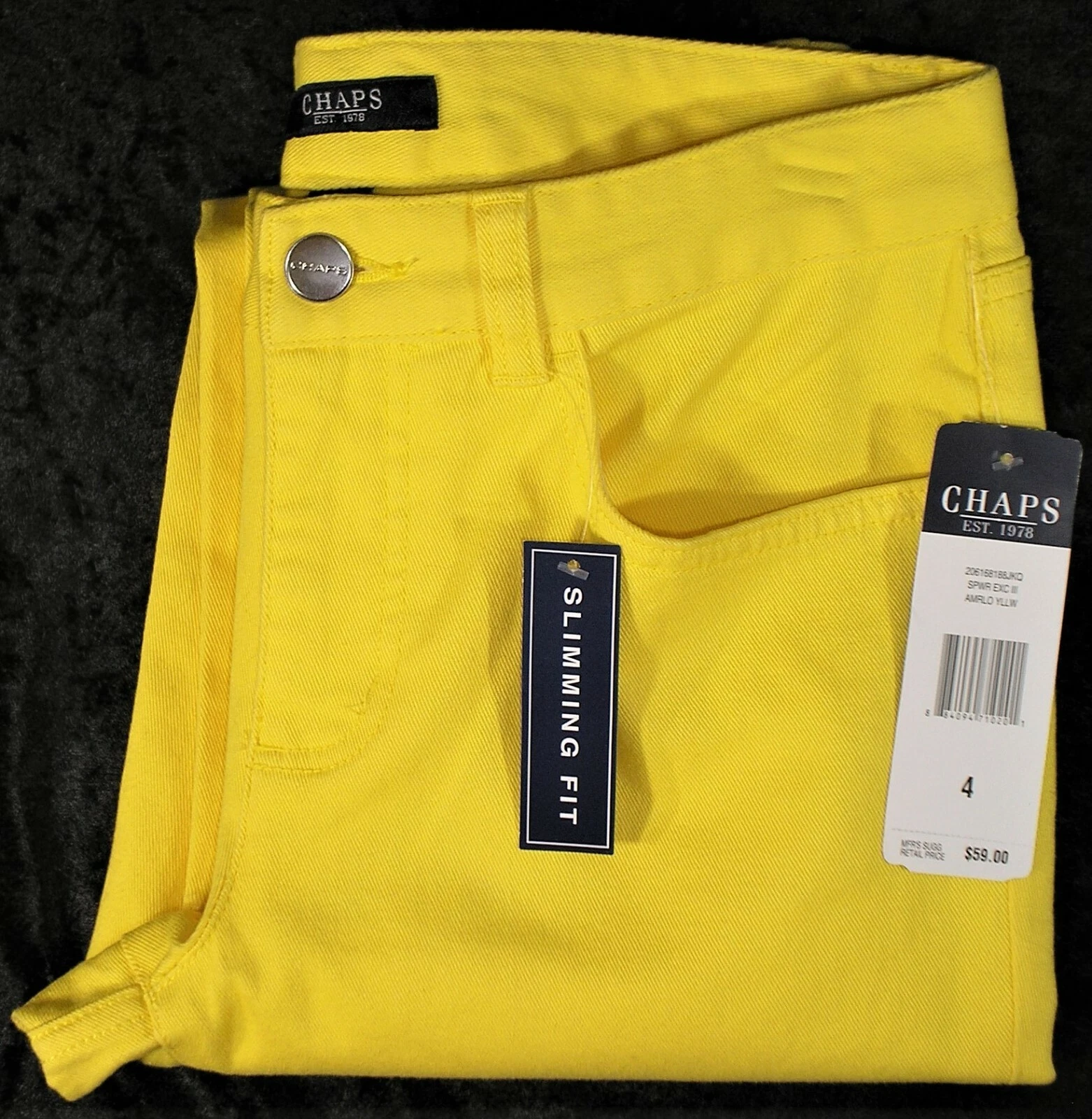 Womens 4 Chaps Yellow Stretch Capri Pants Jeans - NWT