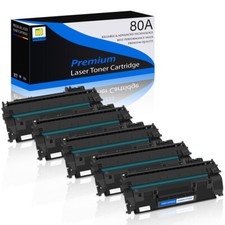 1-5PK CF280A 80A Black Toner Cartridge for HP LaserJet Pro 400 M401dne M401dw