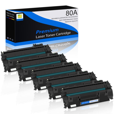1-5PK CF280A 80A Black Toner Cartridge for HP LaserJet Pro 400 M401dne M401dw