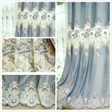 Blackout Thermal Chenille Curtain Window Tulle Drape Water Soluble Grommets