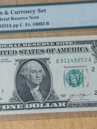 2015 Coin & Currency Set 2013 Federal Reserve Note ~ $1 PMG GEM 911 Serial # ! - Picture 2 of 3