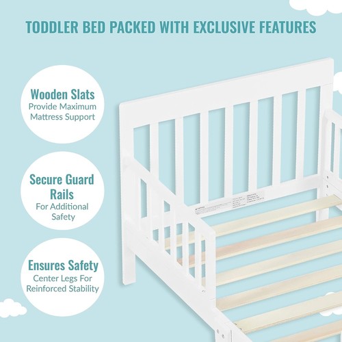 Finn Toddler Bed in White, Greenguard Gold and JPMA Certified, Non-T - Picture 3 of 6