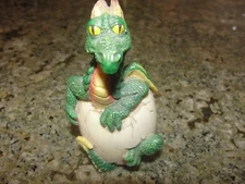 DRAGON EGG art statue vintage 1997 adams apple baby hatch animal green wyrm 