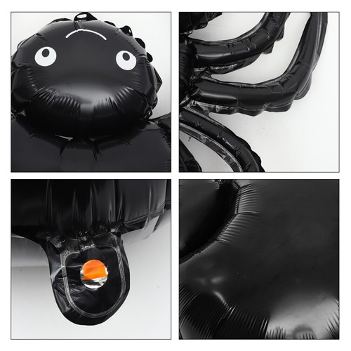5 Pcs Halloween Themed Party Supplies Balloons Black Spider Aluminum